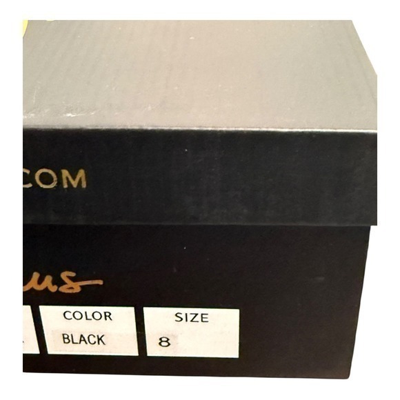 NIB Lulus Theyaa Black Faux Suede Square Toe High Heel Sandals Size 8 - Picture 9 of 9